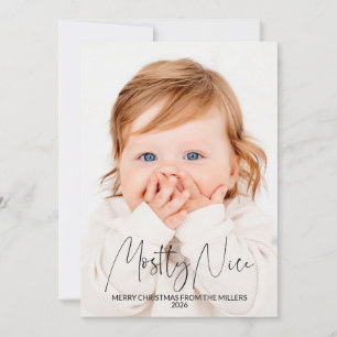 Mostly Nice Funny 2 Photo Holiday Christmas Card