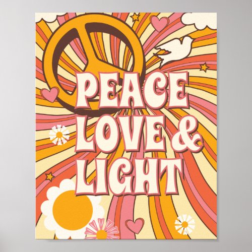Mostly Peace Love and Light Spiral Notebook Poster