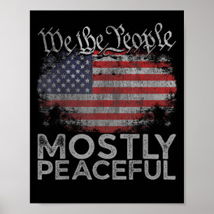 Mostly Peaceful Dad Jokes Funny Graphic Political Poster
