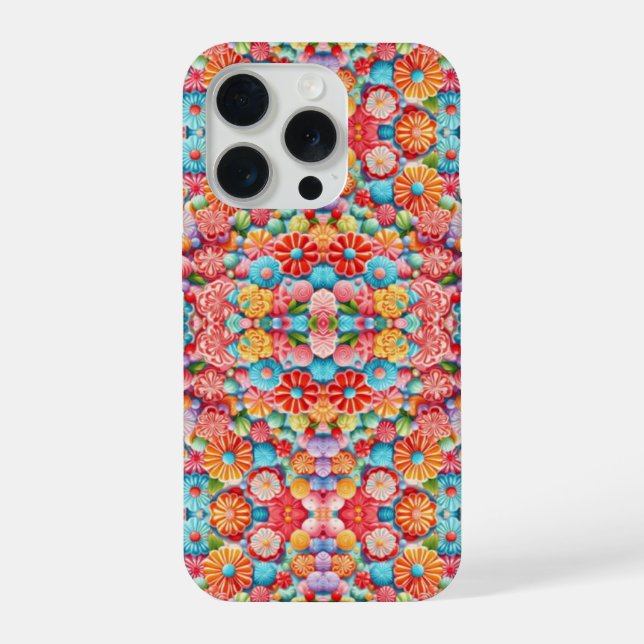 Mostly pink floral pattern design iphone case (Back)