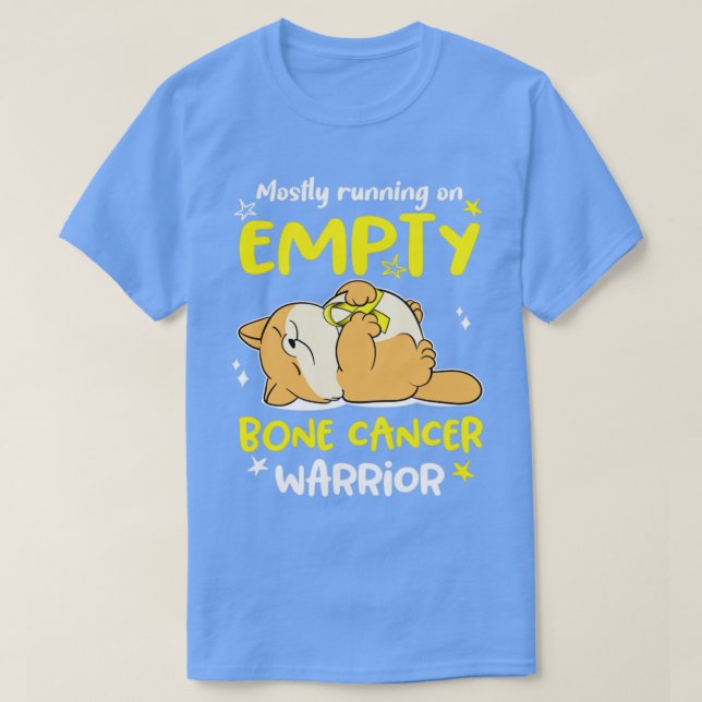 Mostly Running On Empty Bone Cancer Warrior T-Shirt (Design Front)