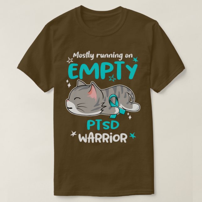 Mostly Running on Empty PTSD Warrior T-Shirt (Design Front)