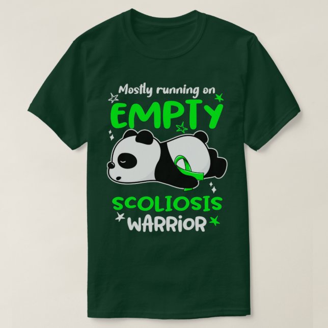 Mostly Running On Empty Scoliosis Warrior2 T-Shirt (Design Front)