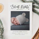 Mostly Silent Nights Christmas Baby Photo Birth Announcement<br><div class="desc">Whimsical multi photo birth announcement card featuring a typography text at the top that says "silent nights, mostly... " You can add your newborn picture under it. You can also add 3 mores photos on the back of the card and birth stats on the bottom. Great for both boys and...</div>