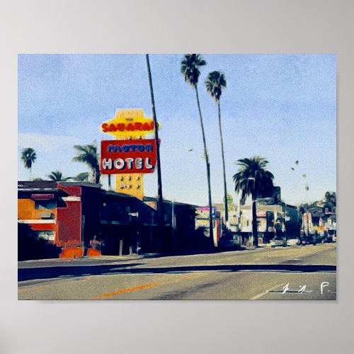 Motel Sunset Boulevard Poster
