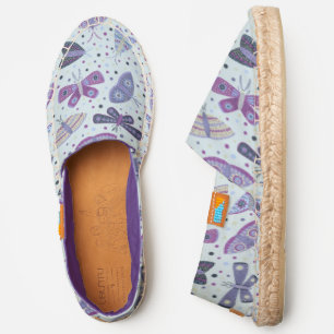 Moth and Butterfly Blue Espadrilles