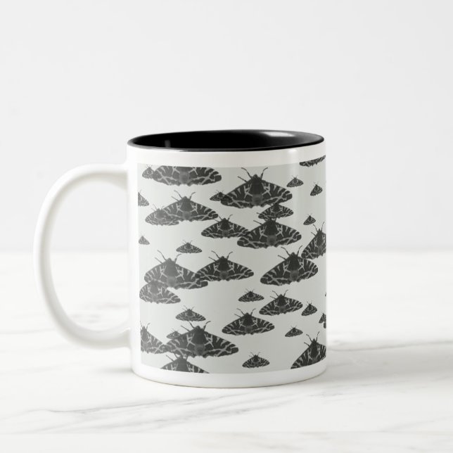 Moth at night lurking in the midnight Two-Tone coffee mug (Left)