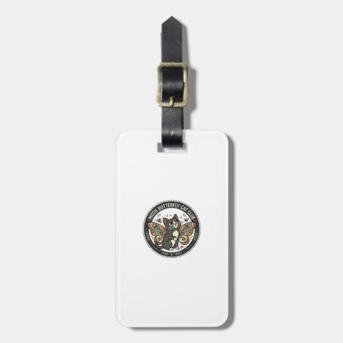 Moth Butterfly Cat POD Vector Art - Moth Butterfly Luggage Tag