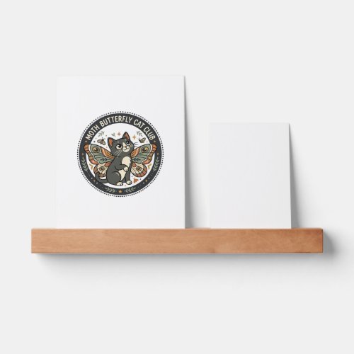 Moth Butterfly Cat POD Vector Art - Moth Butterfly Picture Ledge