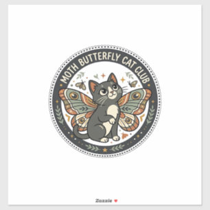 Moth Butterfly Cat POD Vector Art - Moth Butterfly Sticker