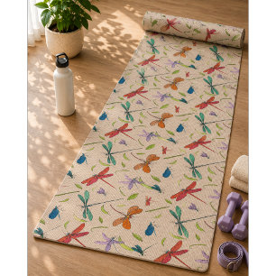 Moth Butterfly colorful Pattern Yoga Mat