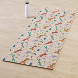 Moth Butterfly colorful Pattern Yoga Mat