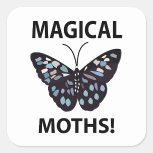 Moth Butterfly Magical Moths Square Sticker
