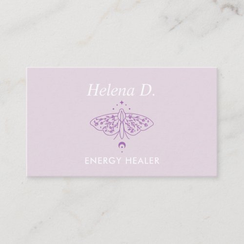 Moth Butterfly Moon Phase Reiki Practitioner Yoga Business Card