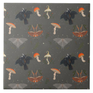 moth butterfly pattern ceramic tile