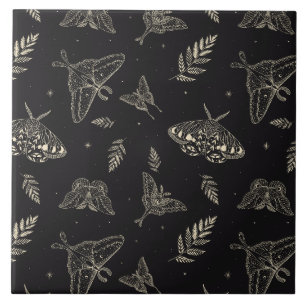 Moth Butterfly Pattern Ceramic Tile