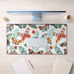 Moth Butterfly Pattern Desk Mat