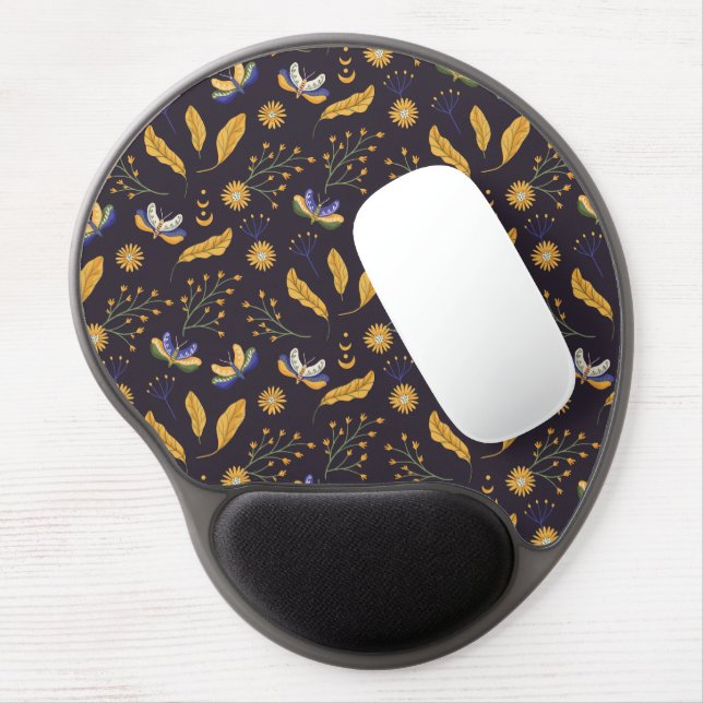 Moth Butterfly Pattern Gel Mouse Pad (Left Side)