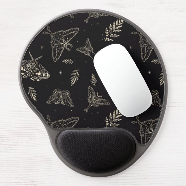 Moth Butterfly Pattern Gel Mouse Pad (Left Side)