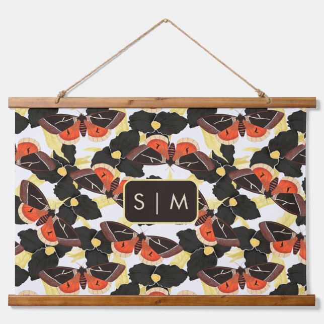 Moth Butterfly pattern Hanging Tapestry (Front)