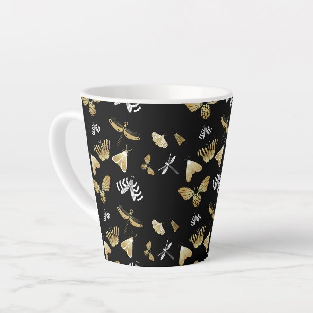  moth butterfly pattern Latte Mug (Left Angle)