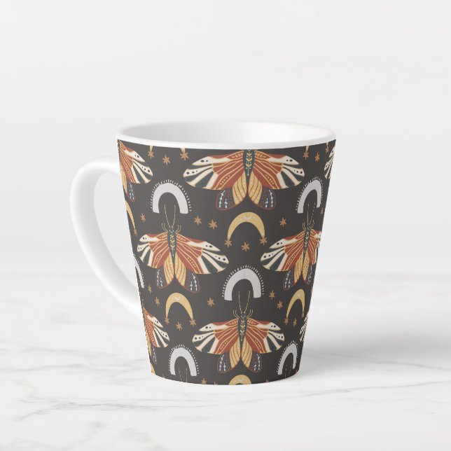  moth butterfly pattern Latte Mug (Left Angle)
