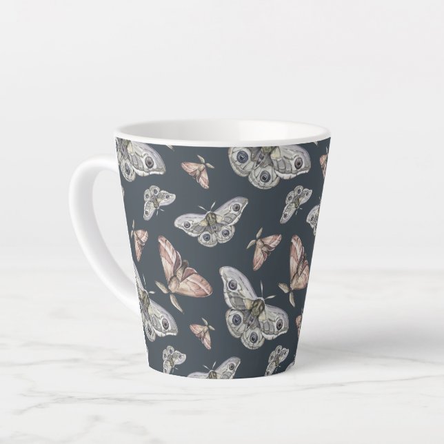 moth butterfly pattern Latte Mug (Left Angle)