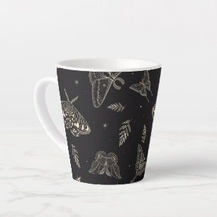  moth butterfly pattern Latte Mug