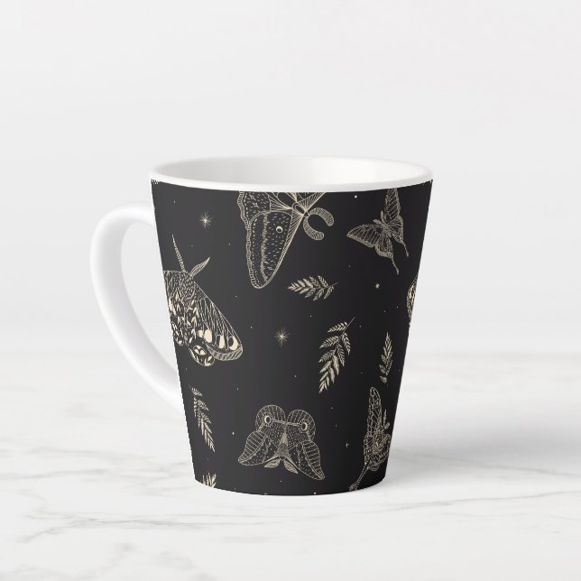  moth butterfly pattern Latte Mug (Left Angle)