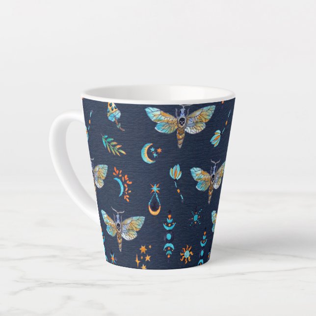  moth butterfly pattern Latte Mug (Left Angle)