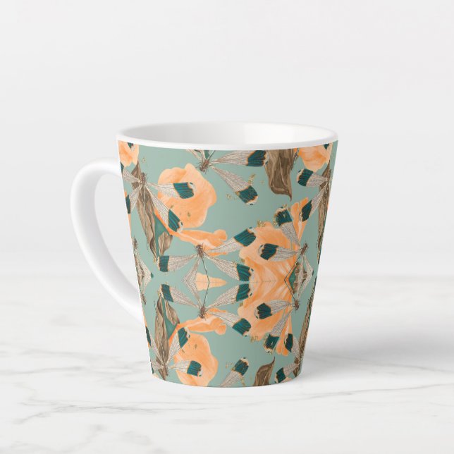  moth butterfly pattern Latte Mug (Left Angle)