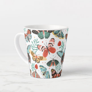 Moth Butterfly Pattern Latte Mug