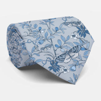 Moth Butterfly Pattern Neck Tie
