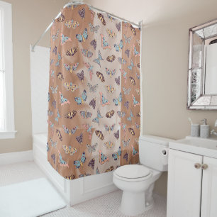 Moth Butterfly Pattern Shower Curtain