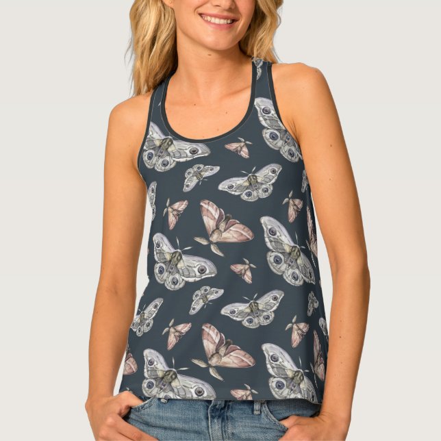 Moth Butterfly Pattern Tank Top (Front)