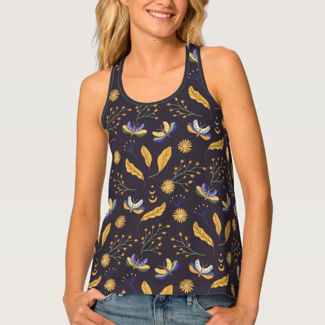 Moth Butterfly Pattern Tank Top (Front)