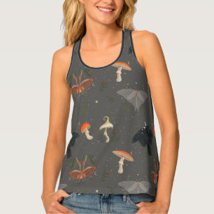 Moth Butterfly Pattern Tank Top