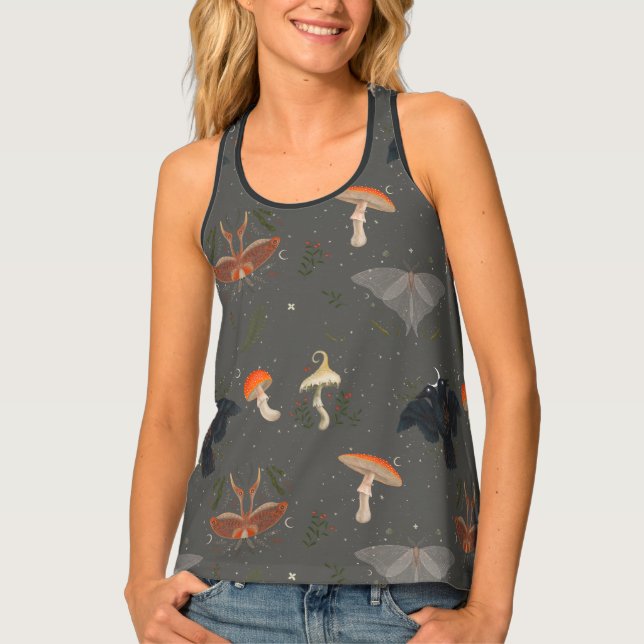 Moth Butterfly Pattern Tank Top (Front)