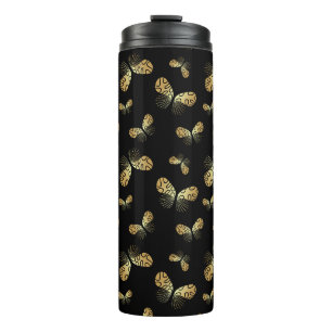 Moth Butterfly Pattern Thermal Tumbler