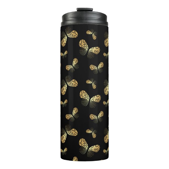 Moth Butterfly Pattern Thermal Tumbler (Front)