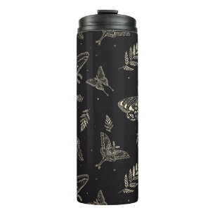Moth Butterfly Pattern Thermal Tumbler