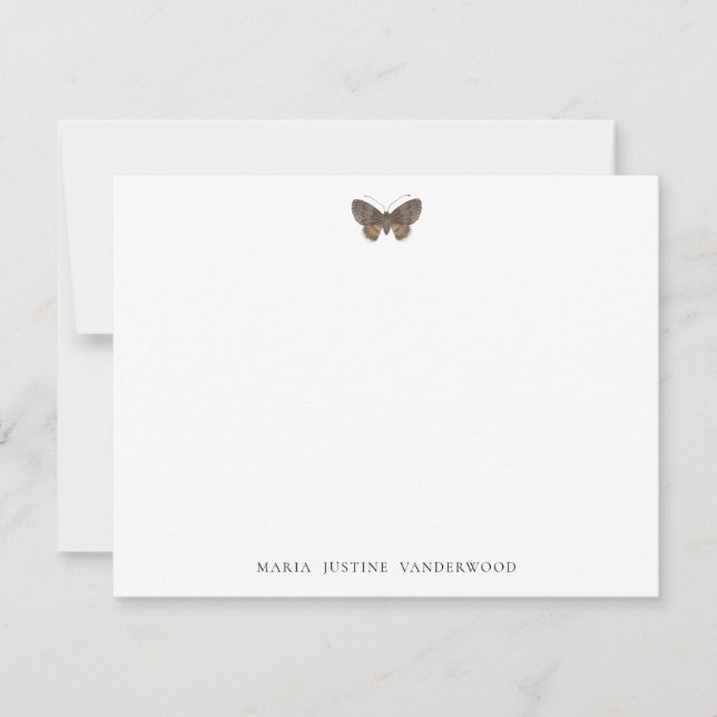 Moth Classic Personalized Stationery Note Card (Front)
