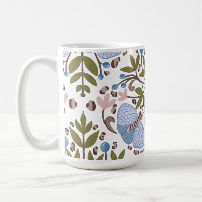 Moth floral pattern mug (Left)