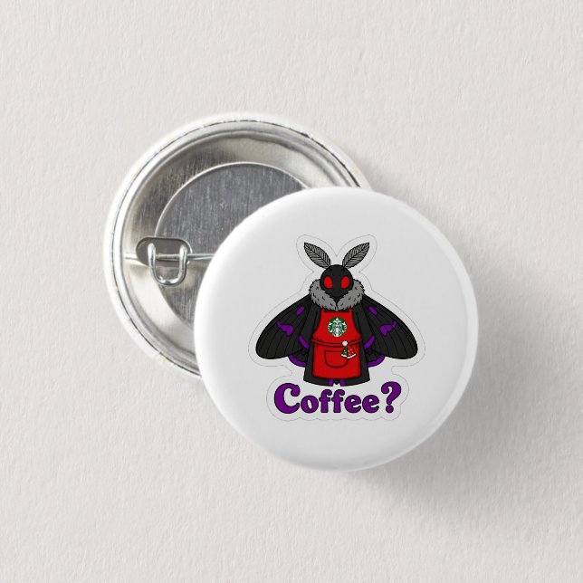 Moth Full Of Coffee Christmas Edition Button (Front & Back)