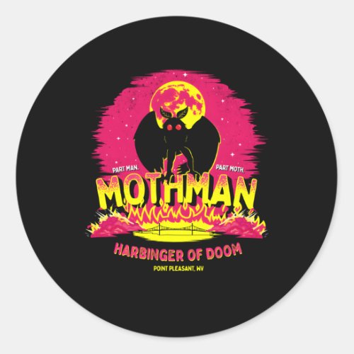 Moth Harbinger Of Doom Cryptid Classic Round Sticker