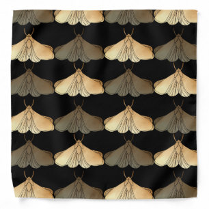 Moth in gold pattern bandana