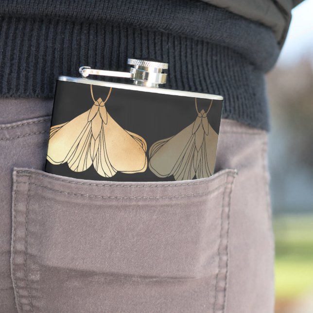 Moth in gold pattern flask (In Situ)
