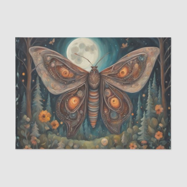 Moth in the Moonlight Decoupage Tissue Paper (Front)