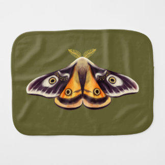 Moth Insect Art Goblincore Saturnia Witchy Baby Burp Cloth