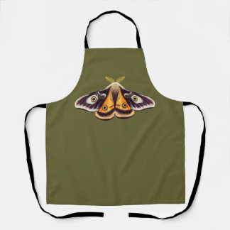 Moth Insect Art Goblincore Saturnia Witchy Green Apron